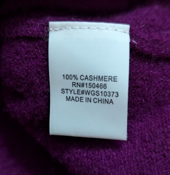 41 Hawthorn 100% Cashmere Sweater Purple V Neck Long Sleeve Women’s XL - Picture 7 of 9